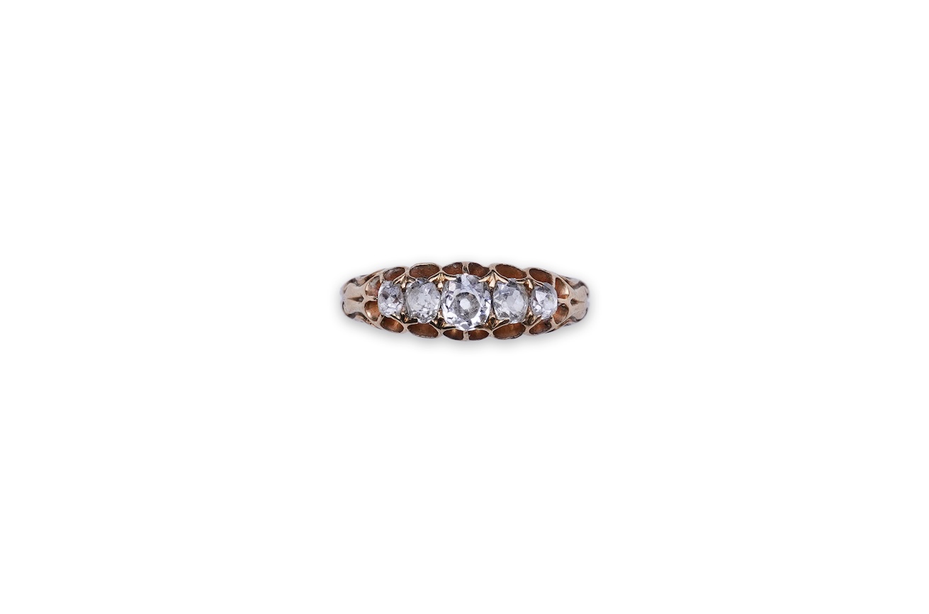 A five-stone diamond ring, late 19th century